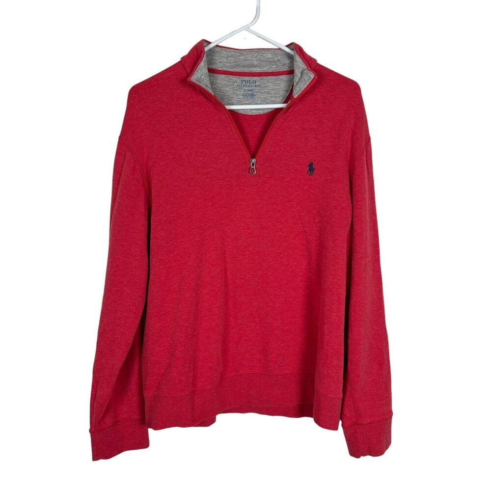 Polo Ralph Lauren Salmon 1/4 Zip Pullover Sweater Men's Medium